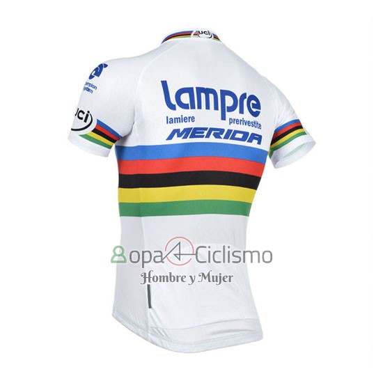 Uci Mondo Campione Lider Lampre Meridaropa Ciclismo Culotte Corto 2013 Hombre Mangas Cortas 